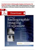 Test Bank Fauber&rsquo;s Radiographic Imaging And Exposure 7th Edition by Terri L&period; Fauber With Verified Questions & Answers&vert; All Chapters 1-10&vert; Latest Update