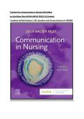Test Bank For Communication in Nursing 10th Edition by Julia Balzer Riley RN MN AHN-BC REACE CSL &lpar;Author&rpar;  Complete Verified Chapters 1-30&vert; Questions with Correct Answers A&plus; GRADED