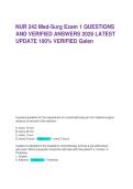 NUR 242 Med-Surg Exam 1 QUESTIONS AND VERIFIED ANSWERS 2026 LATEST UPDATE 100&percnt; VERIFIED Galen 
