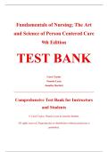 Complete Test Bank - Fundamentals of Nursing&colon; The Art and Science of Person-Centered Care&comma; 9th Edition &ndash; Carol Taylor&comma; Pamela Lynn&comma; Jennifer Bartlett &lpar;Chapters 1&ndash;46&rpar;