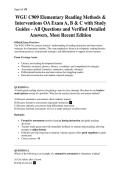 WGU C909 Elementary Reading Methods & Interventions OA Exam A&comma; B&comma; C & Study Guides &ndash;