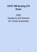 Pass OB Nursing 215 exam COTC