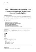 WGU C784 Statistics Pre-Assessment Exam &ndash; Complete Questions with Verified Correct Answers&comma; Recently