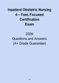 Inpatient Obstetric Nursing 2026 Exam 4 &vert; Fast&comma; Focused Certification Prep