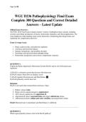WGU D236 Pathophysiology Final Exam Complete 300 Questions and Correct Detailed Answers &ndash; Latest