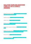 Idaho POST EXAM 2026 QUESTIONS COMPLETE WITH CORRECT ANSWERS &vert; VERIFIED EXAM QUESTIONS