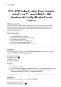 WGU D236 Pathophysiology Exam Complete Actual Exam Versions A&comma; B & C &ndash; 400 Questions with Verified