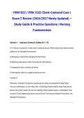 PRN1032 &sol; PRN 1032 Client-Centered Care I Exam 2 Review &lpar;2026&sol;2027 Newly Updated&rpar; &ndash; Study Guide & Practice Questions &vert; Nursing Fundamentals