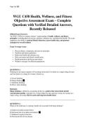 WGU C458 Health&comma; Wellness&comma; and Fitness Objective Assessment Exam &ndash; Complete Questions with Verified ANSWERS