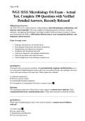 WGU D311 Microbiology OA Exam &ndash; Actual Test&comma; Complete 190 Questions with Verified Detailed ANSWERS