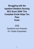 Struggling with the Inpatient Obstetric Nursing NCC Exam 2026&quest; &vert; Complete Study Guide