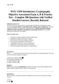 WGU C839 Introductory Cryptography Objective Assessment Exam A&comma; B & Practice Test &ndash; Complete 500  QUESTIONS&ANSWERS