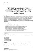 WGU D027 Dermatologic & Clinical Assessment in Older Adults Objective Exam &ndash; Latest with Complete