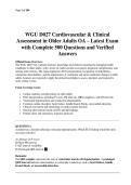 WGU D027 Cardiovascular & Clinical Assessment in Older Adults OA &ndash; Latest Exam 