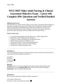 WGU D027 Older Adult Nursing & Clinical Assessment Objective Exam &ndash; Latest