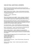SCM 455 FINAL QUESTIONS & ANSWERS