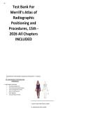 Test Bank For Merrill's Atlas of Radiographic Positioning and Procedures&comma; 15th - 2026 All Chapters INCLUDED