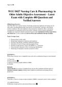 WGU D027 Nursing Care & Pharmacology in Older Adults Objective Assessment &ndash; Latest Exam