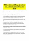 MHR 322 Exam 2 Prep Questions and Answers &vert; Guaranteed Pass 2026