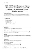 WGU C783 Project Management Objective Assessment &ndash; Latest Official Exam with Complete 370 Questions