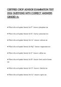 CERTIFIED CROP ADVISOR EXAMINATION TEST 2026 QUESTIONS WITH CORRECT ANSWERS GRADED A&plus;