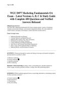 WGU D077 Marketing Fundamentals OA Exam &ndash; Latest Versions A&comma; B&comma; C & Study Guide with Complete 450 Questions and Verified Answers Released&period;pdf