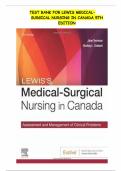 Test Bank for Lewis's Medical-Surgical Nursing in Canada &ndash; 5th Edition by Tyerman & Cobbett &vert; Verified Chapters 1&ndash;72 &vert; Complete test guide&comma; Graded A&plus;&period;