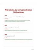 PSHRA Certification Actual Exam Questions with Reviewed 100&percnt; Correct Answers
