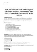 WGU D202 Human Growth and Development OA Exam
