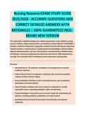 Nursing Research A&plus; - NURSING RESEARCH EXAM STUDY GUIDE 2025&sol;2026 ACCURATE QUESTIONS AND CORRECT DETAILED ANSWERS WITH RATIONALES &vert;&vert; 100&percnt; GUARANTEED PASS <BRAND NEW VERSION>  Ethics - NURSING RESEARCH EXAM STUDY GUIDE 2025&sol;2026 ACCURATE