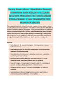 Nursing Research Exam 1 Quantitative Research - NURSING RESEARCH EXAM STUDY GUIDE 2025&sol;2026 ACCURATE QUESTIONS AND CORRECT DETAILED ANSWERS WITH RATIONALES &vert;&vert; 100&percnt; GUARANTEED PASS <BRAND NEW VERSION>