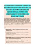 Nursing Research Development - NURSING RESEARCH EXAM STUDY GUIDE 2025&sol;2026 ACCURATE QUESTIONS AND CORRECT DETAILED ANSWERS WITH RATIONALES &vert;&vert; 100&percnt; GUARANTEED PASS <BRAND NEW VERSION>
