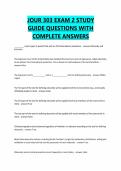 JOUR 303 EXAM 2 STUDY GUIDE QUESTIONS WITH COMPLETE ANSWERS