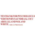 TEST BANK FOR PSYCHOLOGY 6TH EDITION BY SAUNDRA K&period; CICCARELLI J&period; AND NOLAND WHITE ALL CHAPTERS COVERED QUESTIONS AND ANSWERS GRADED A&plus; LATEST UPDATE &vert;2025-26&vert;