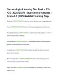 Gerontological Nursing Test Bank &ndash; BSN 425 &lpar;2026&sol;2027&rpar; &vert; Questions & Answers &vert; Graded A &vert; BSN Geriatric Nursing Prep