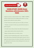 CISSN STUDY GUIDE Exam Questions with Answers 100&percnt; PASS