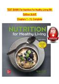 Nutrition for Healthy Living 5th Edition Wendy Schiff Test Bank Converted Package with Solution 2025&sol; 2026 Complete Nutrition and Wellness Study Resource