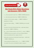 Bar Exam-Girls State Questions and Answers 100&percnt; PASS