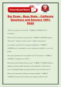 Bar Exam - Boys State &ndash; California Questions and Answers 100&percnt; PASS