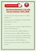 Bar Exam Questions 1-30 with Correct Answers 100&percnt; PASS