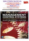 SOLUTION MANUAL For Management Control Systems&colon; Performance Measurement&comma; Evaluation And Incentives 4th Edition by Kenneth Merchant &lpar;Author&rpar; Questions And Answers Graded A&plus;