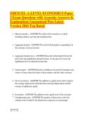 EDEXCEL A-LEVEL ECONOMICS Paper 2 Exam Questions with Accurate Answers & Explanations Guaranteed Pass Latest Version 2026 Top Rated 