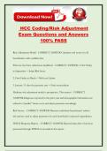 HCC Coding&sol;Risk Adjustment Exam Questions and Answers 100&percnt; PASS