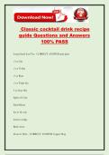 Classic cocktail drink recipe guide Questions and Answers 100&percnt; PASS