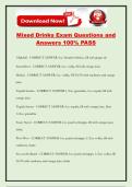 Mixed Drinks Exam Questions and Answers 100&percnt; PASS