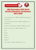 ABC Bartending TEST North Carolina Questions and Answers 100&percnt; PASS