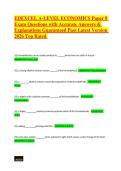 EDEXCEL A-LEVEL ECONOMICS Paper 8 Exam Questions with Accurate Answers & Explanations Guaranteed Pass Latest Version 2026 Top Rated 