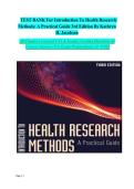 TEST BANK For Introduction To Health Research Methods&colon; A Practical Guide 3rd Edition By Kathryn H&period; Jacobsen&vert; All Chapters&vert; Latest Update