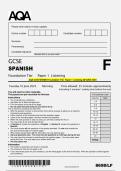 AQA GCSE SPANISH Foundation Tier Paper 1 Listening QP JUNE 2026 