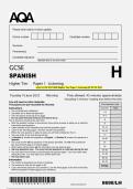 AQA GCSE SPANISH Higher Tier Paper 1 Listening QP JUNE 2025